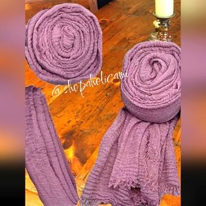 Lavender Handmade Cotton Hemp Scarf Shawl Lightweight